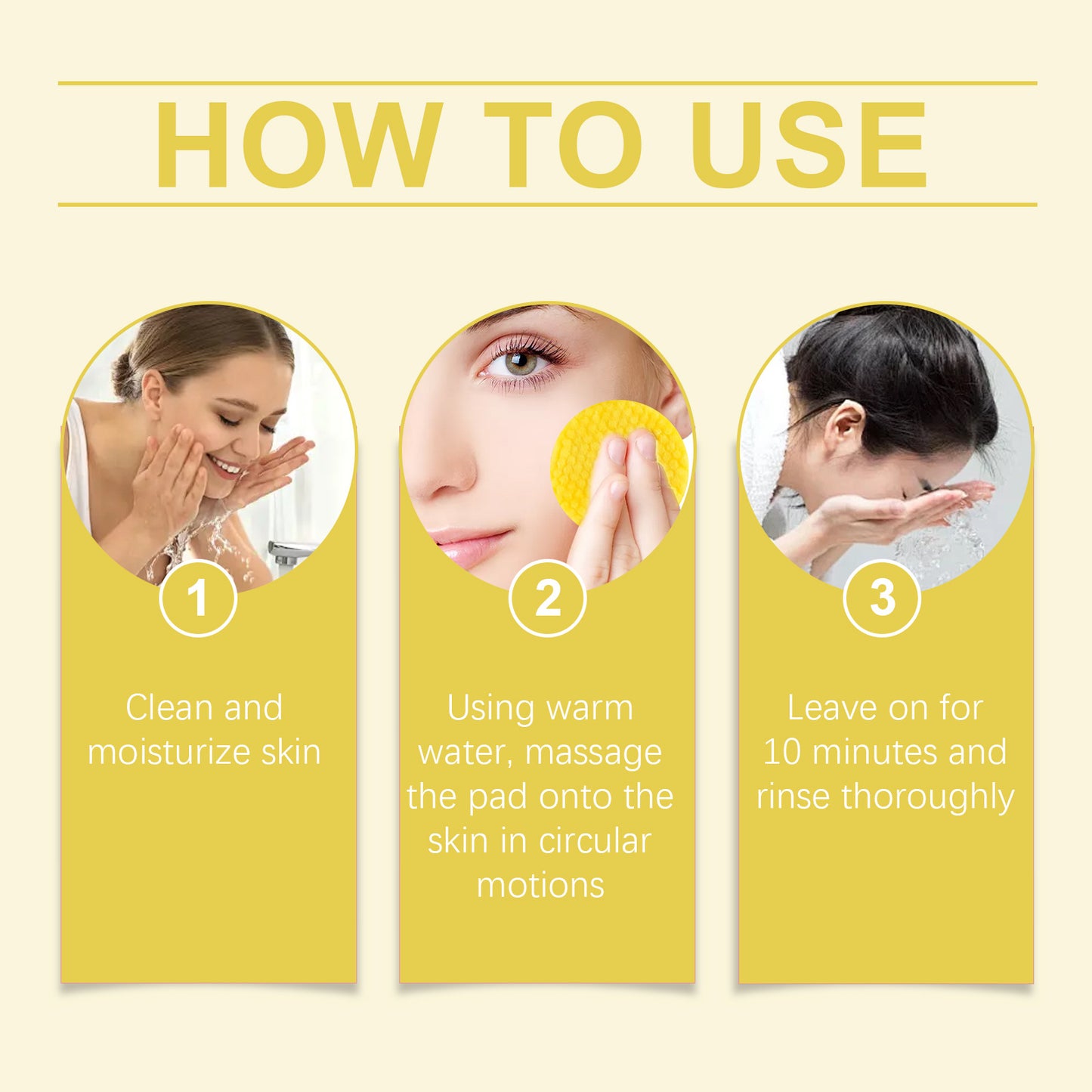 Turmeric Acid Cleansing Pad Face Skin Pore Cleansing Makeup Remover Gentle Exfoliating Cleansing Pad