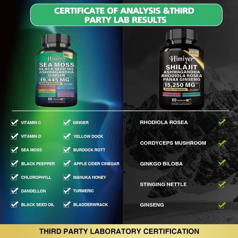 Sea Moss + Shilajit Capsules Set – Extra Strength | Buy in USA