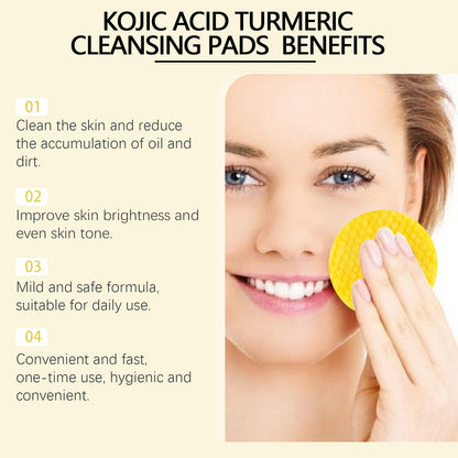 Turmeric Acid Cleansing Pad Face Skin Pore Cleansing Makeup Remover Gentle Exfoliating Cleansing Pad