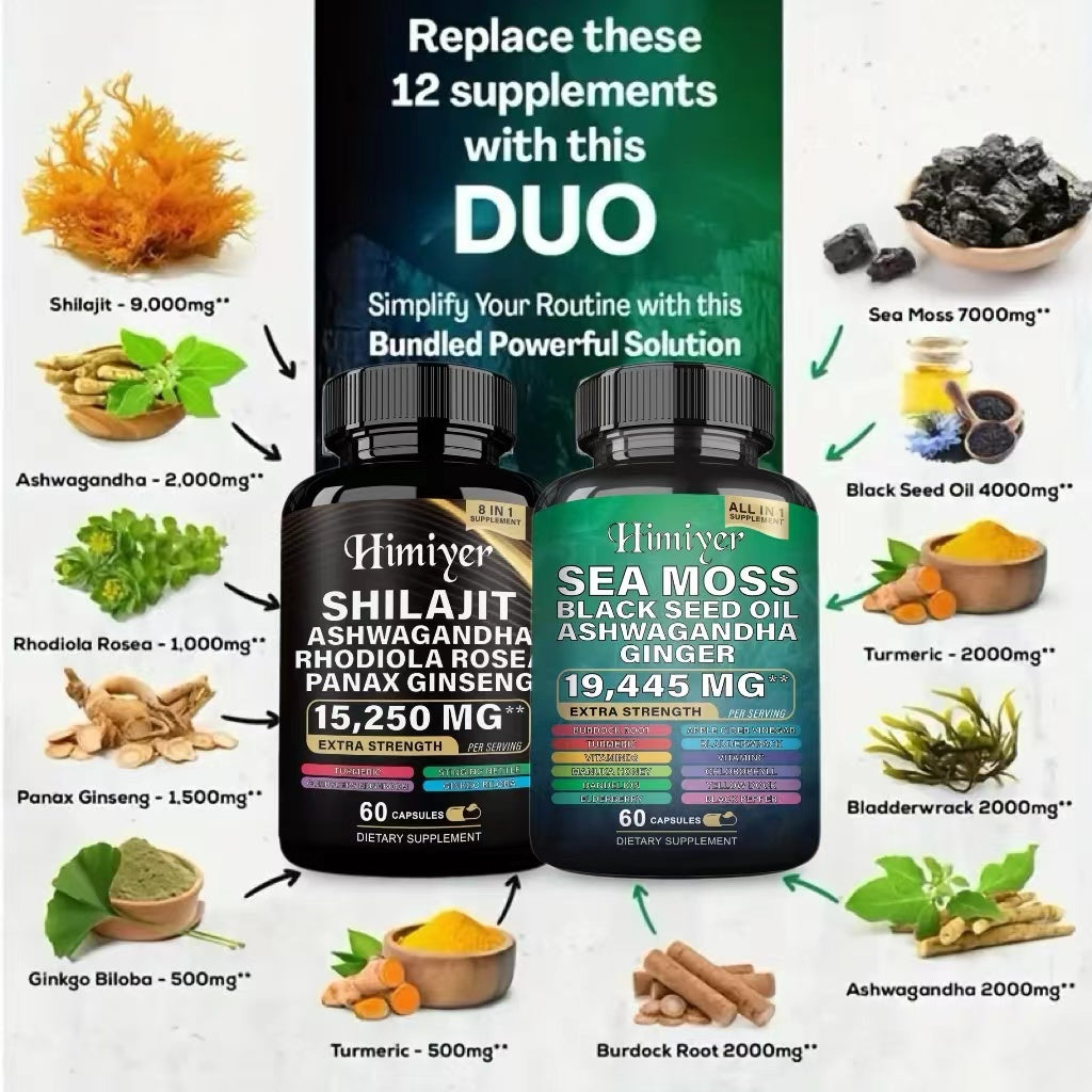 Sea Moss + Shilajit Capsules Set – Extra Strength | Buy in USA
